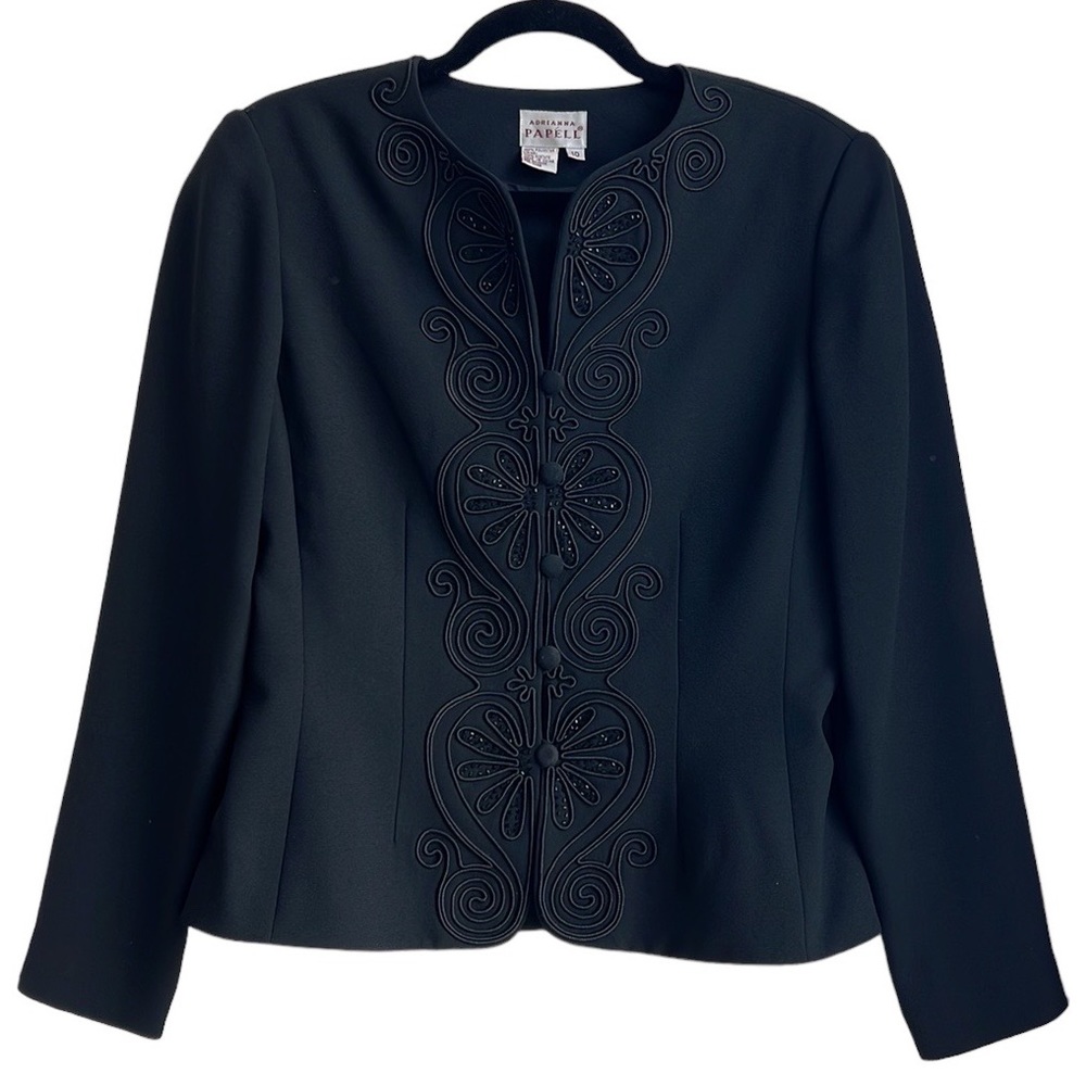 Adrianna Papell sequin embroidered blazer